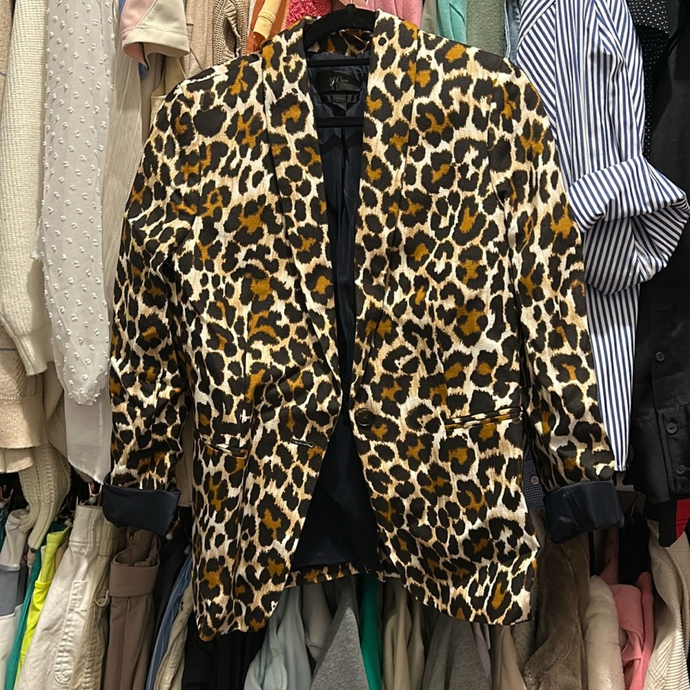 J Crew Leopard Blazer